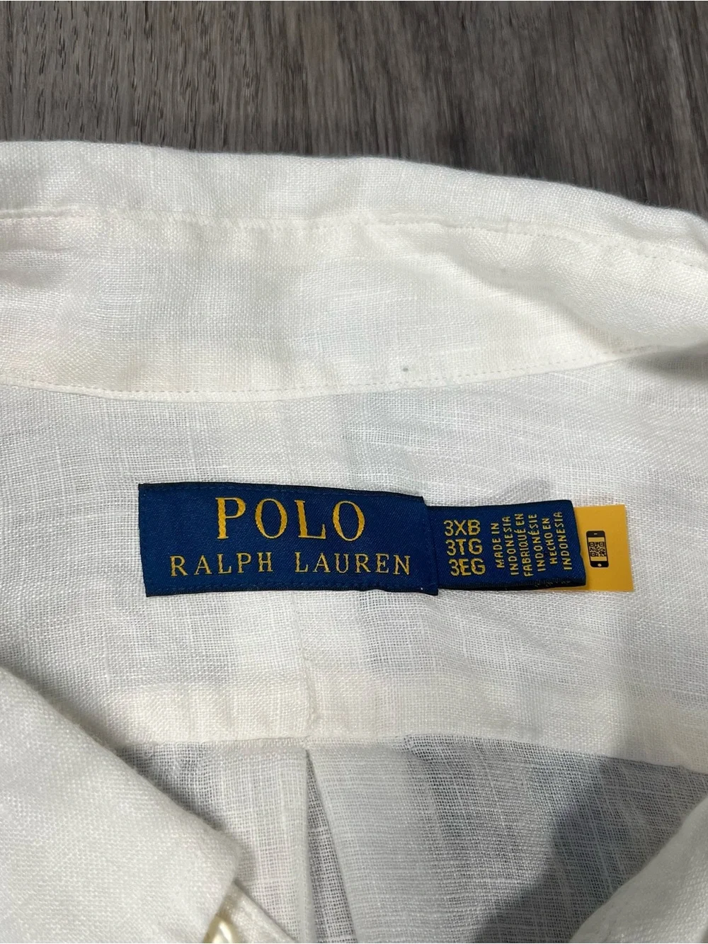 New Polo Ralph Lauren Shirt Mens 3XB White Solid Classic Fit Modern Linen Pony